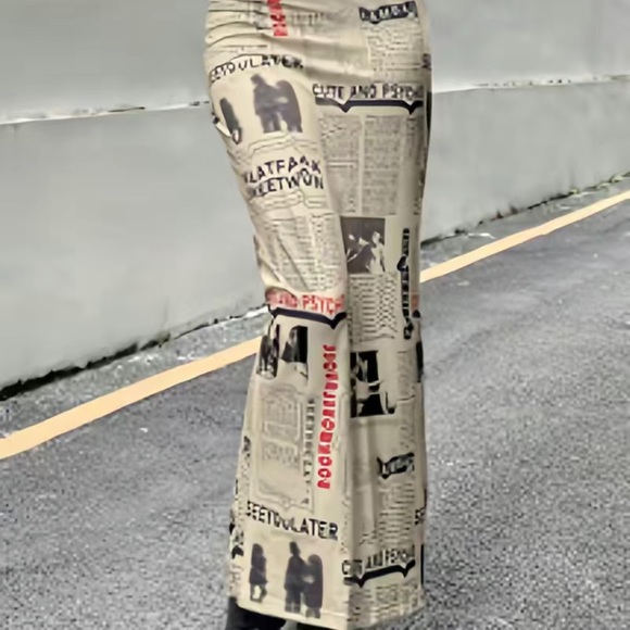 💛 newsprint’s print maxi skirt. 65 percent polyester and 35 cotton. Stretch - Picture 3 of 7